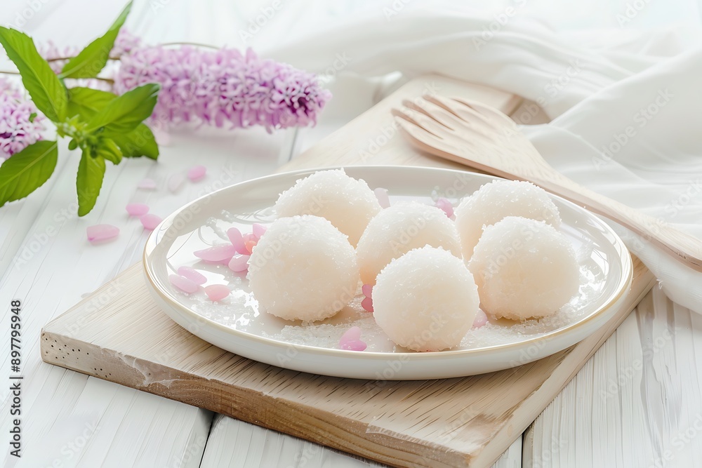 Plate of tasty Rosgolla with on white background. Plate of tasty Rosgolla with on white background.