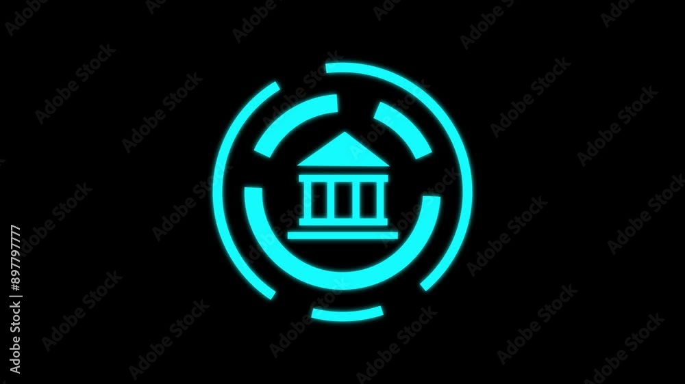 Bank Building Icon Isolated. Bank building icon animation. Bank Building Icon Isolated. Bank building icon animation.