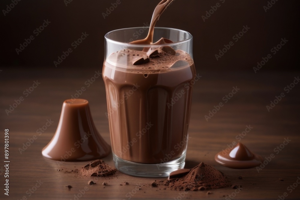 chocolate milk over a color background chocolate milk over a color background