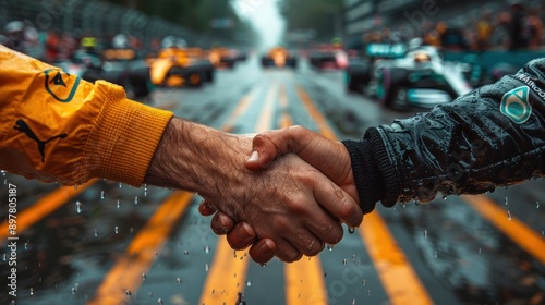 Handshake Between Two Drivers After a Race