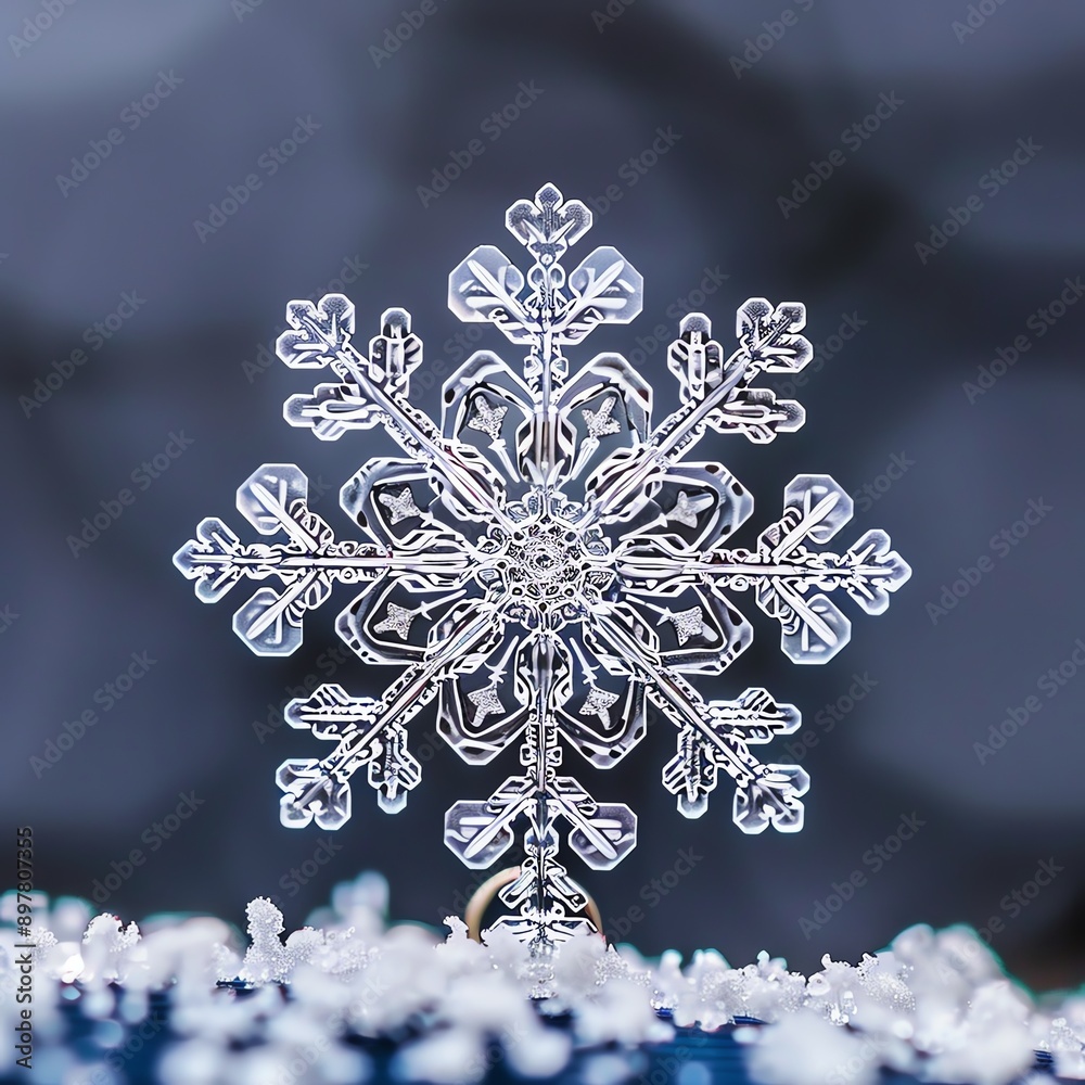 A snowflake with intricate patterns A snowflake with intricate patterns