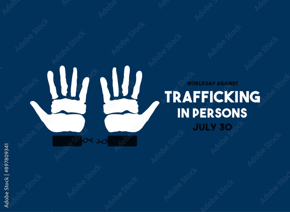 Fototapeta premium Vector Illustration of World Day Against Trafficking in Persons. July 30.