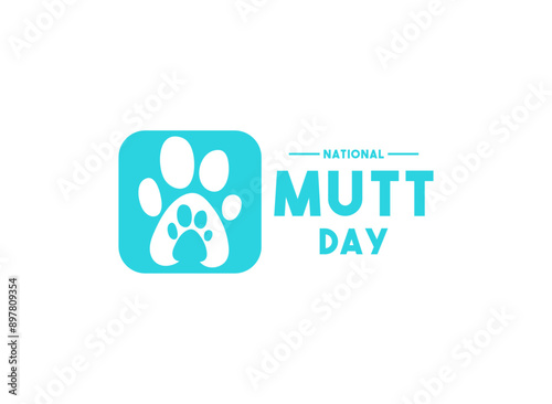 National Mutt Day. Flat design vector. White background.