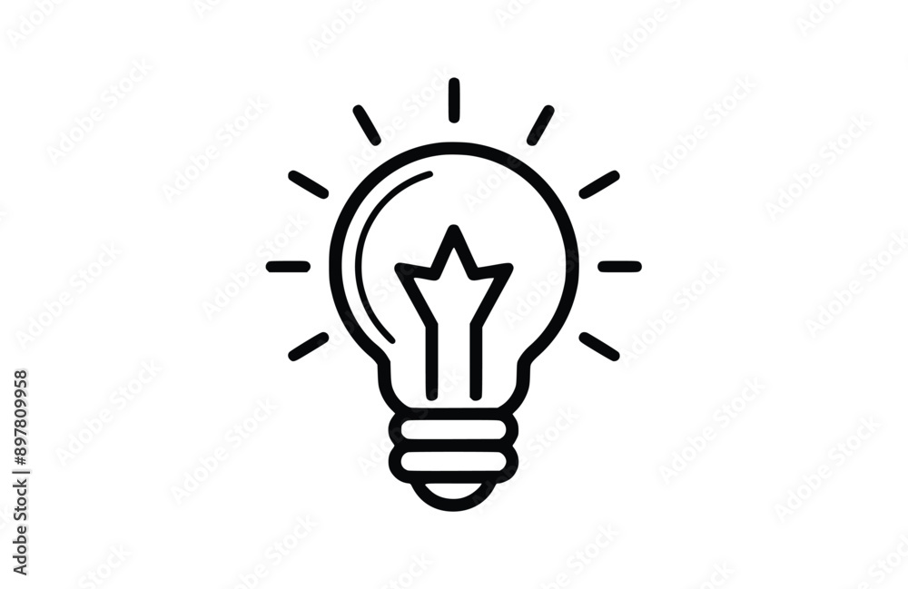 Idea black icon isolated on white background. Vector illustration. Idea black icon isolated on white background. Vector illustration.