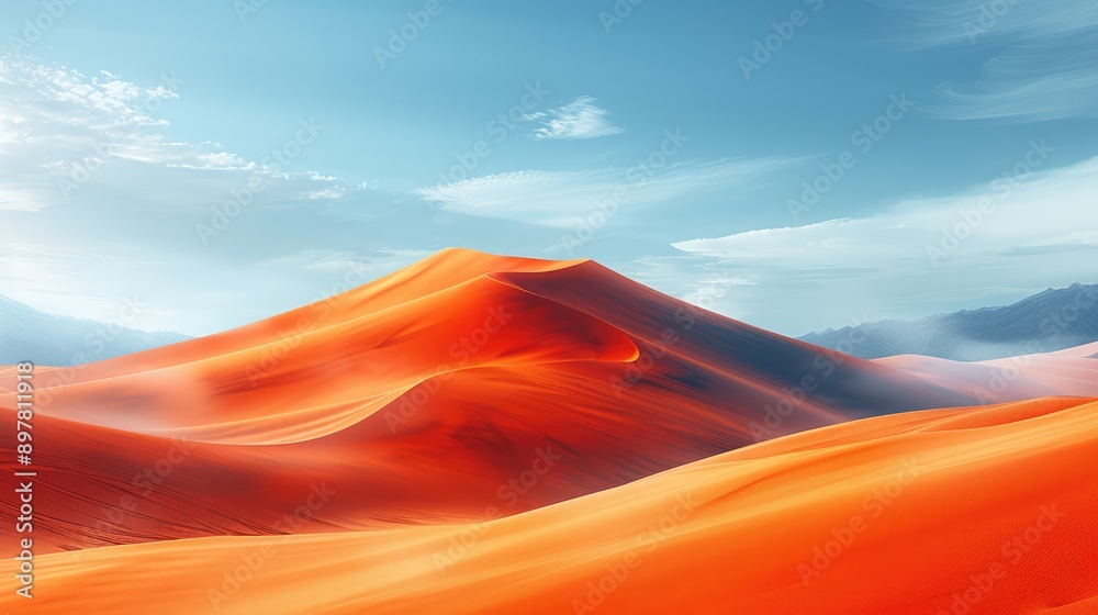 Blurred desert landscape with dunes