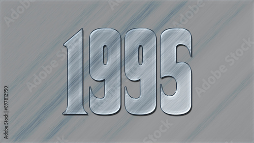 3D Glass effect number design of 1995, glassy background.