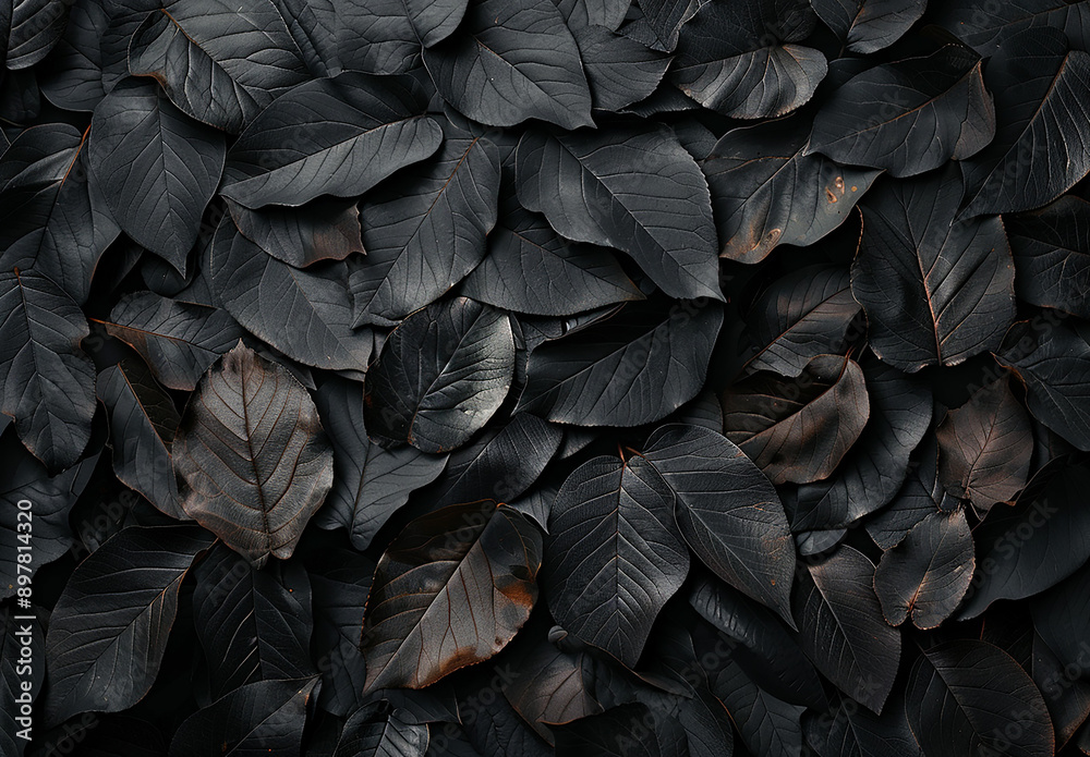Moody Dark Leaves Background with Rich Texture and Contrast Moody Dark Leaves Background with Rich Texture and Contrast