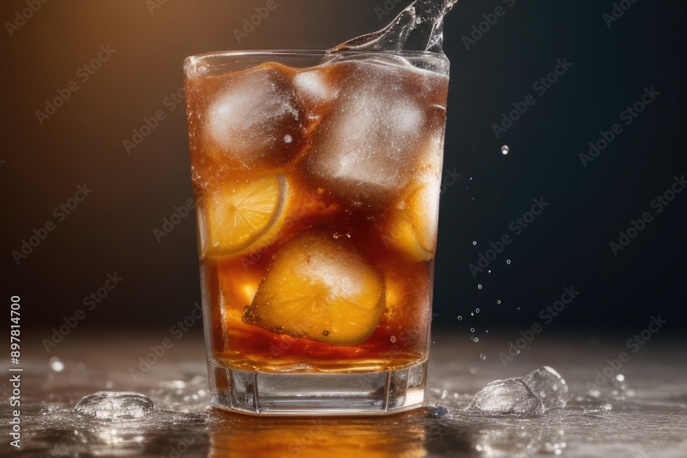 Ice lemon tea with a splash Ice lemon tea with a splash