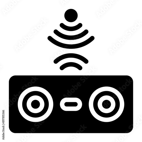 ultrasonic sensor glyph icon
