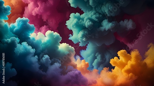 Colorful Smoke Clouds: A Colorful and Vibrant Smoke Clouds Image Generative AI