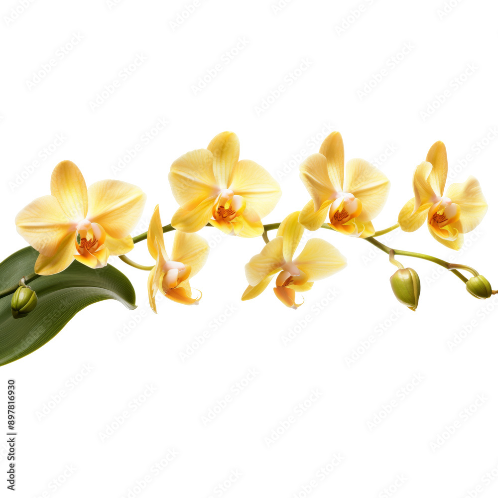 Isolated yellow orchid on transparent background Isolated yellow orchid on transparent background
