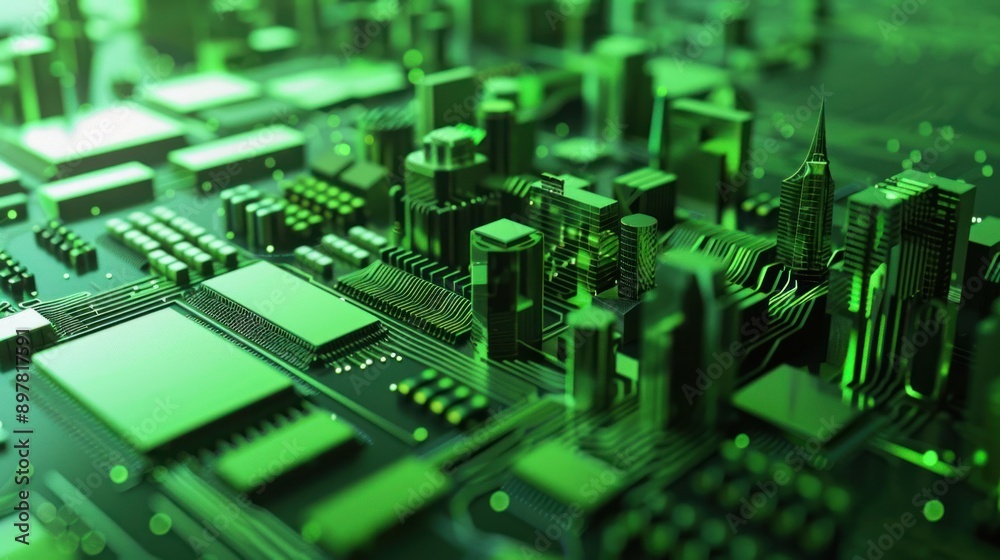 Cityscape on a Motherboard: A Futuristic Vision Cityscape on a Motherboard: A Futuristic Vision