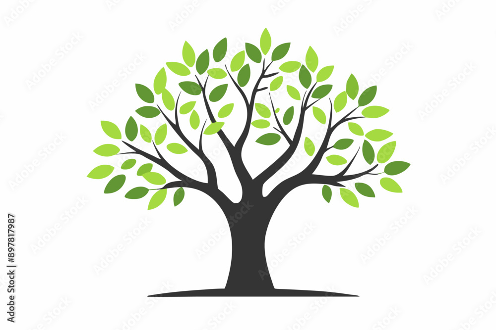 A vibrant vector illustration of a lush green tree with intricate branches and leaves, perfect for nature-themed designs and Eco-friendly projects. A vibrant vector illustration of a lush green tree with intricate branches and leaves, perfect for nature-themed designs and Eco-friendly projects.