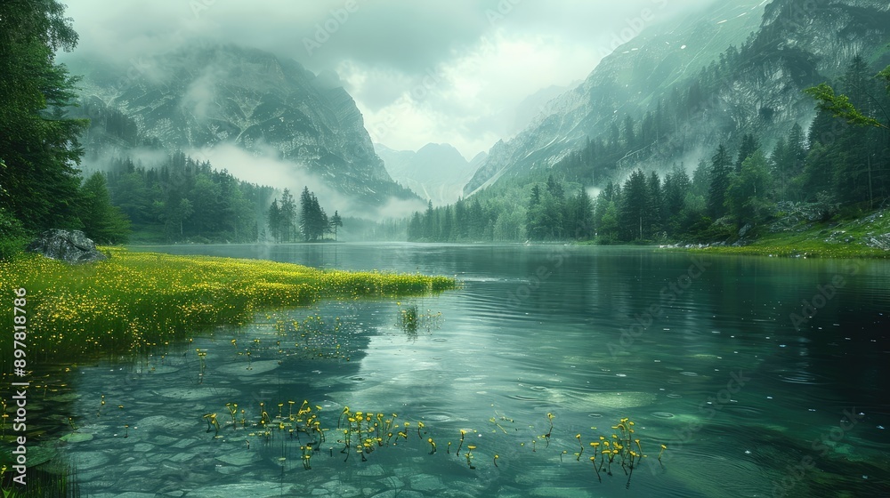 River flowing through a serene valley