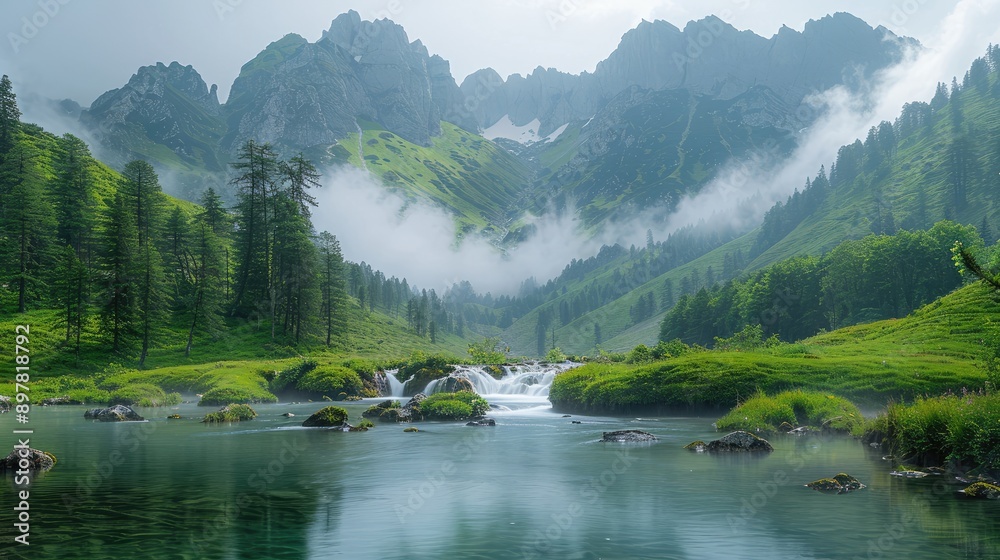 River flowing through a serene valley