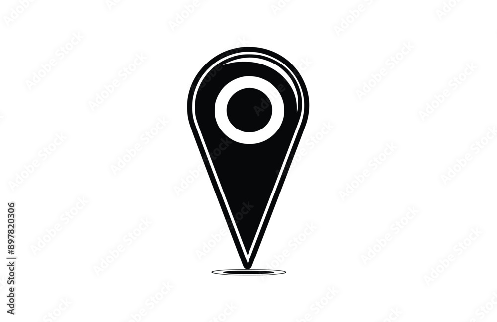 Map marker black icon isolated on white background. Vector illustration. Map marker black icon isolated on white background. Vector illustration.