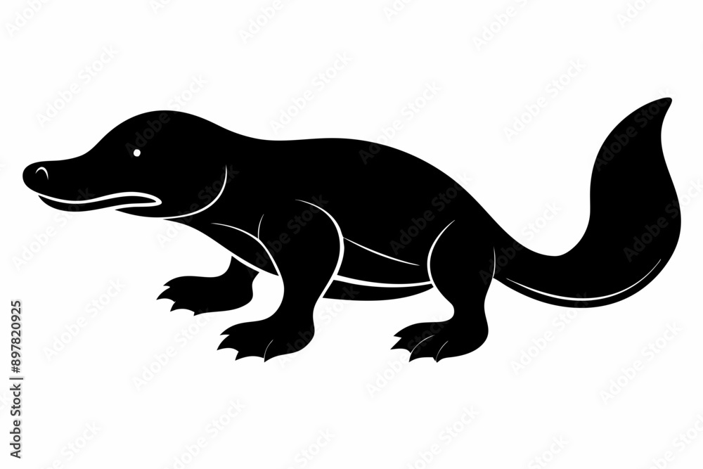 Fototapeta premium Platypus silhouette vector, Platypus icon, vector illustration
