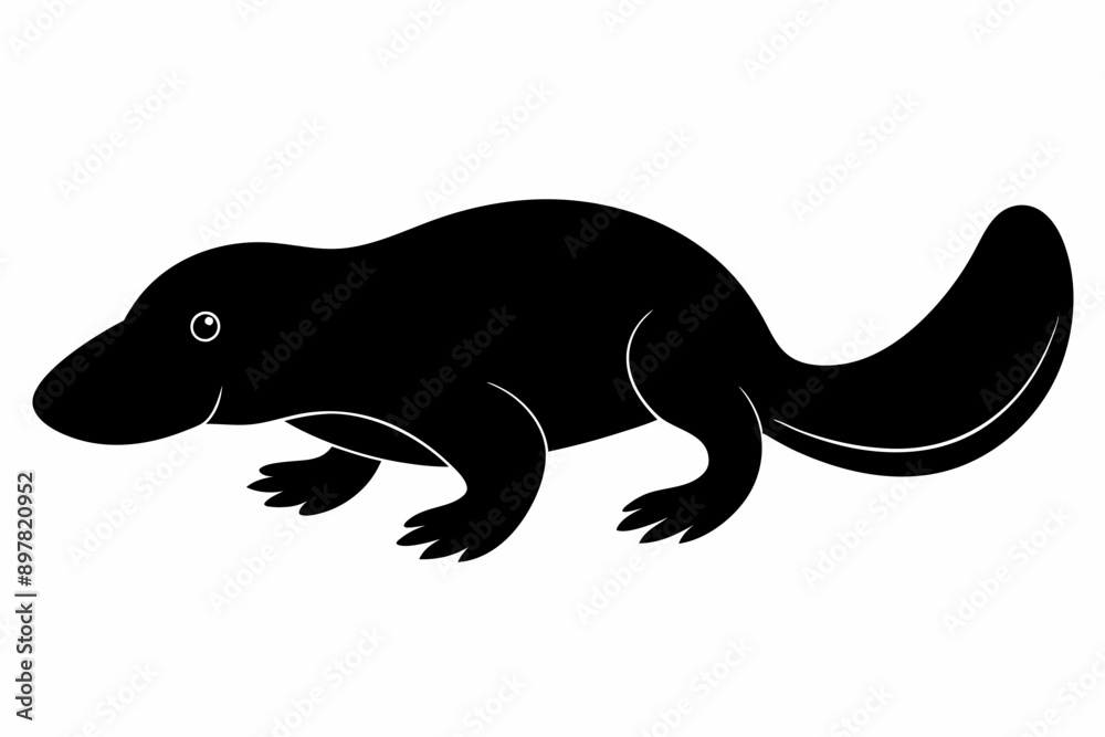 Obraz premium Platypus silhouette vector, Platypus icon, vector illustration 