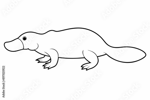 Platypus silhouette vector, Platypus icon, vector illustration
