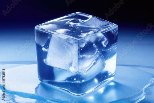 One crystal clear ice cube