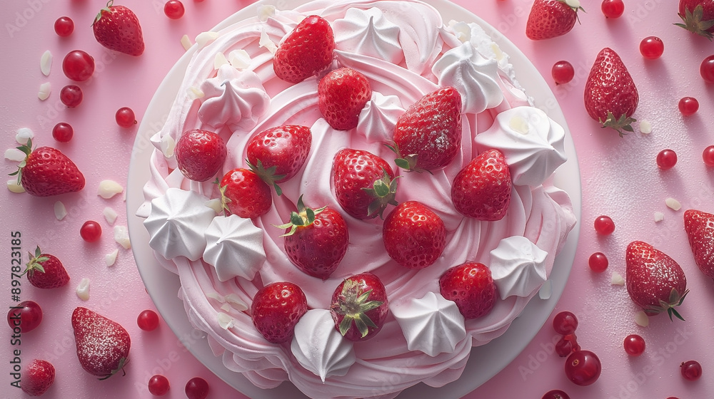 Close up of a tasty strawberry cake Close up of a tasty strawberry cake