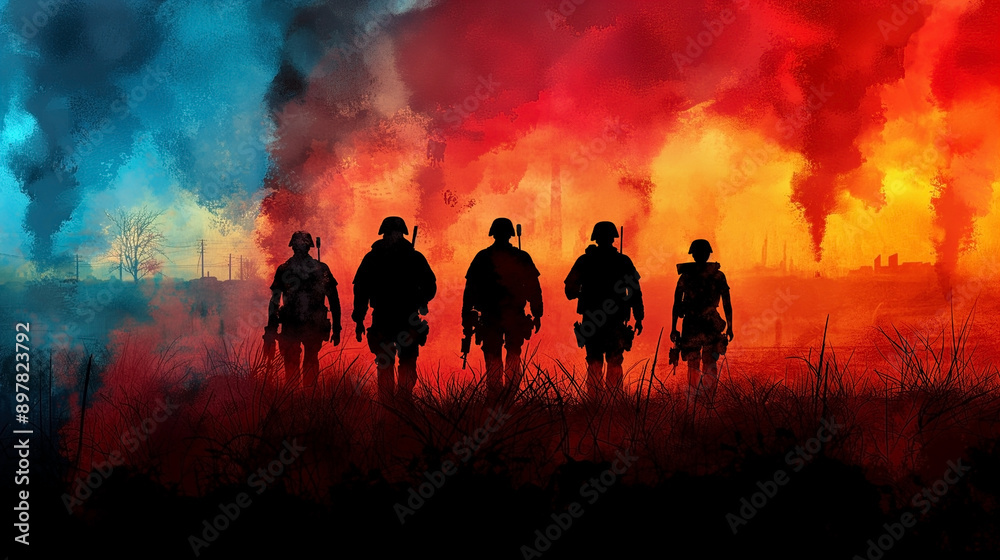 Veterans day. Honoring all who served. November 11 with silhouette of soldier. Veterans day. Honoring all who served. November 11 with silhouette of soldier.
