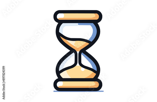 Hourglass icon isolated on white background. Beautiful color hourglass icon.