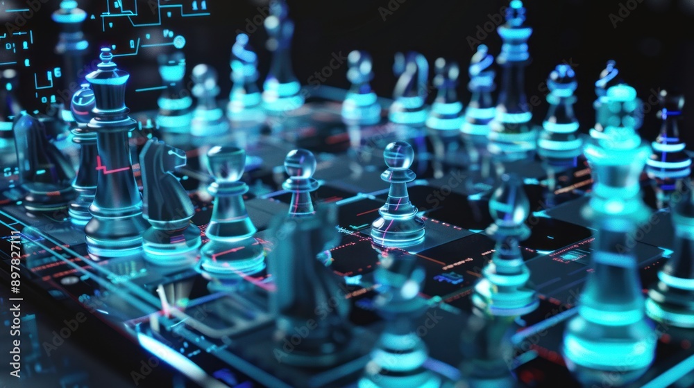 Glowing Digital Chess Board Glowing Digital Chess Board