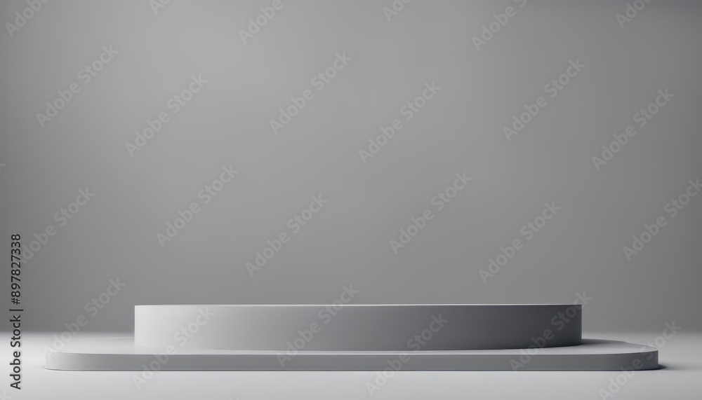 Minimal podium for product display stand pedestal studio gray color background 3d rendering Minimal podium for product display stand pedestal studio gray color background 3d rendering