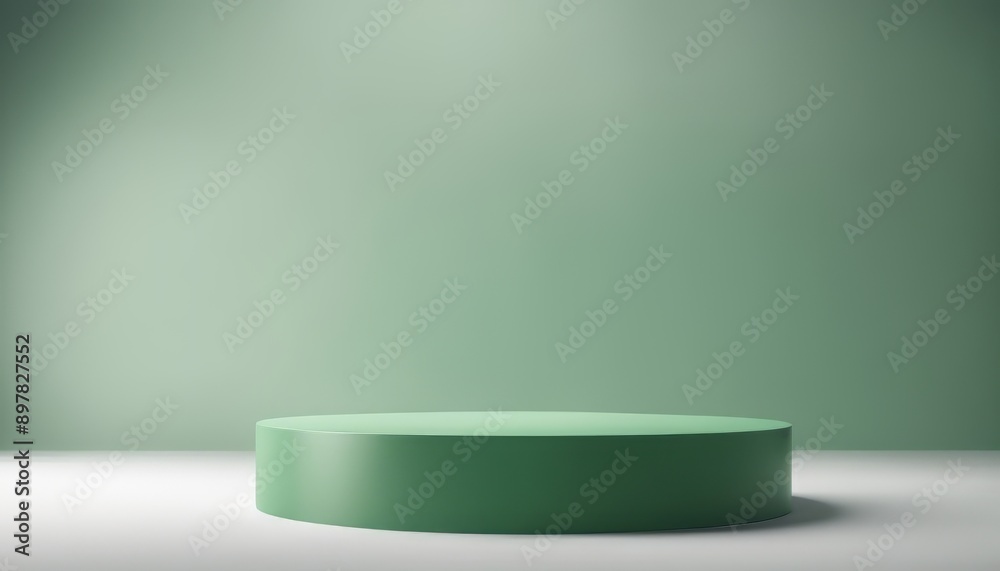 Green pedestal podium for product display stand empty space stage studio background 3d rendering Green pedestal podium for product display stand empty space stage studio background 3d rendering