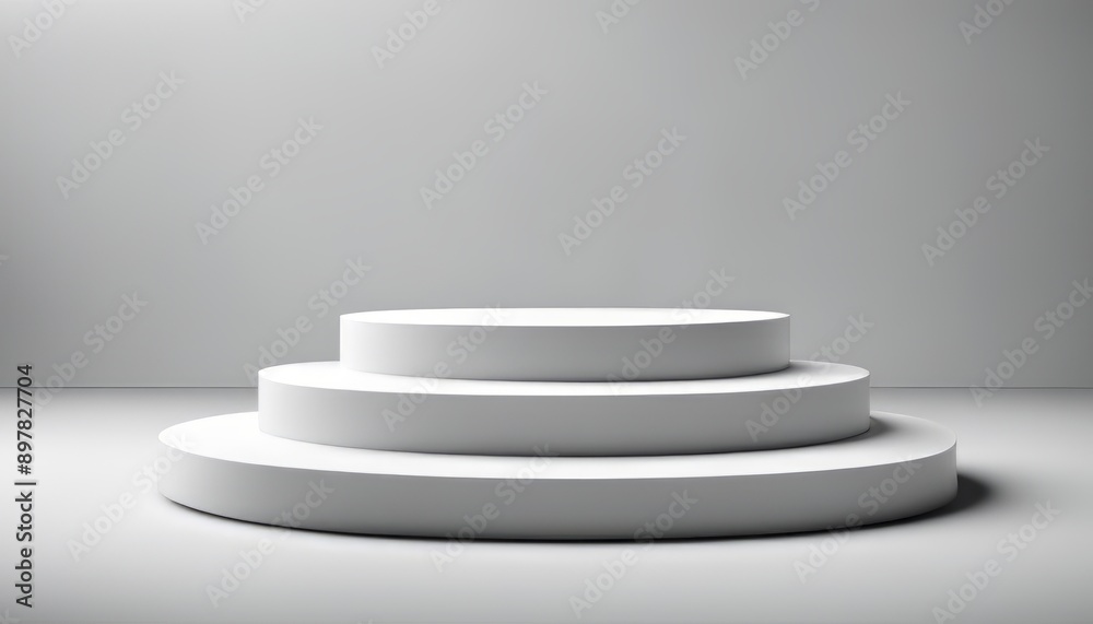 white round stand podium for placing products 3D background