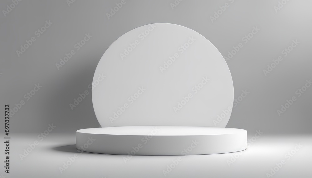 white round stand podium for placing products 3D background white round stand podium for placing products 3D background