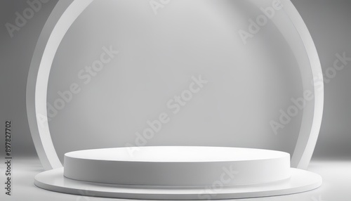 white round stand podium for placing products 3D background