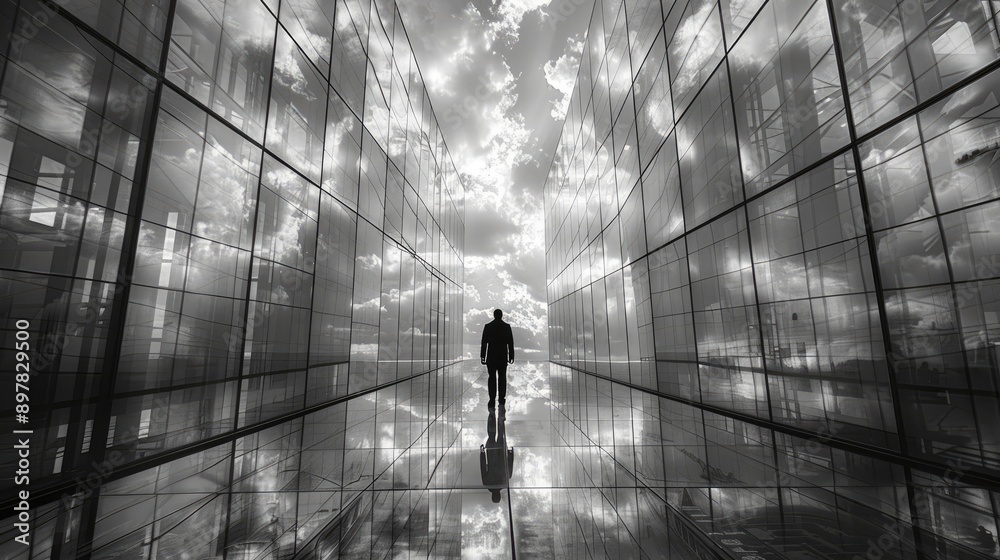 Shoot the reflection of clouds on a mirrored building.