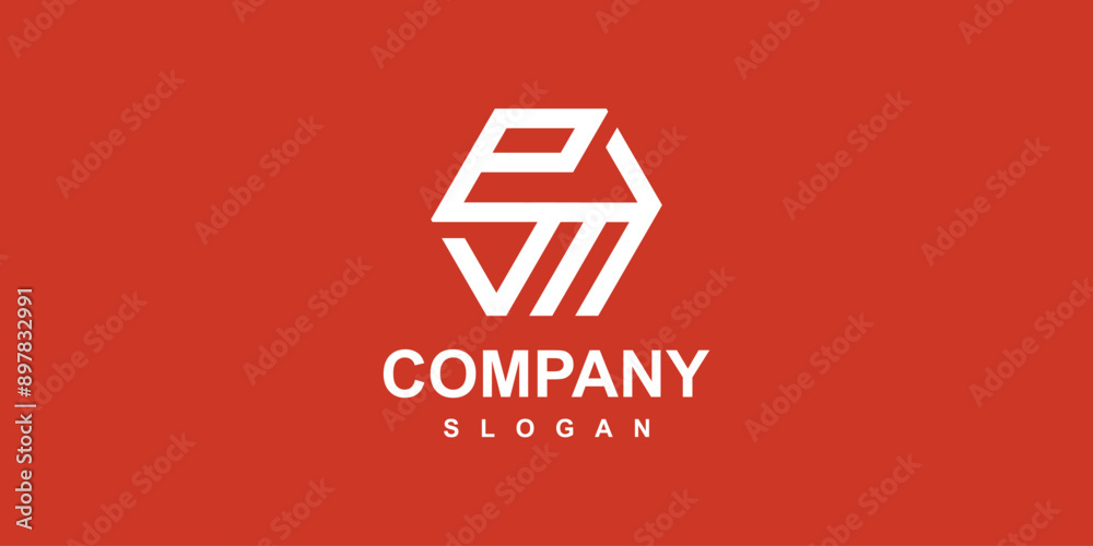 EM creative logo with hexagon concept,vector EM creative logo with hexagon concept,vector