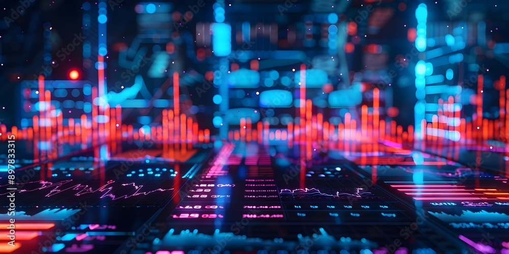 Graph, Stock market data, financial stocks, binary code Graph, Stock market data, financial stocks, binary code