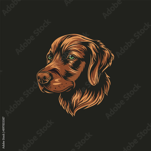 illustration of a Golden Retriever dog's head