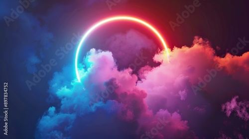 Neon Ring in a Colorful Sky © @desy