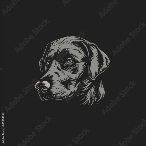 illustration of a Golden Retriever dog's head