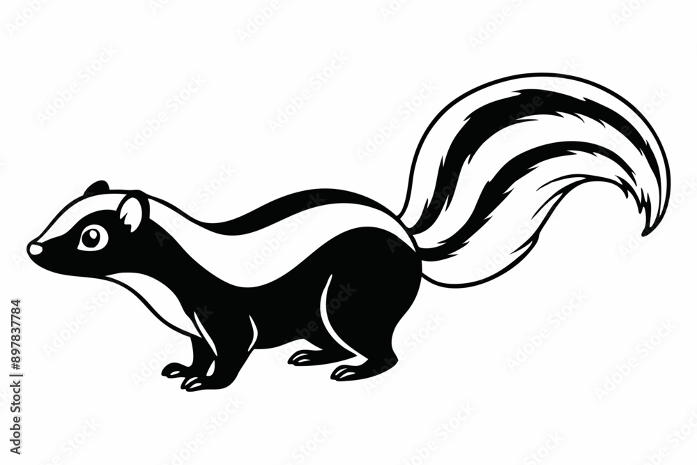 skunk silhouette, skunk line art silhouette, skunk svg, vector illustration
skunk silhouette, skunk line art silhouette, skunk svg, vector illustration