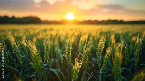 Obraz na płótnie Soft focus farm field at dawn w salonie