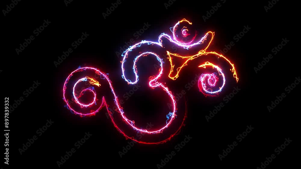 Om symbol background , Glowing colorful Hindu symbol animation , Religious symbol animation Om symbol background , Glowing colorful Hindu symbol animation , Religious symbol animation