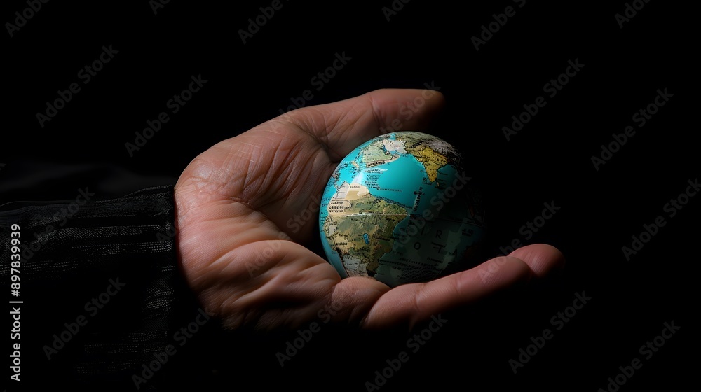 Hand Holding a Globe: A hand holding a small globe, representing travel and global connections.
Hand Holding a Globe: A hand holding a small globe, representing travel and global connections.