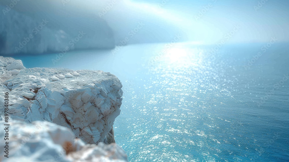 Soft focus seaside cliff view