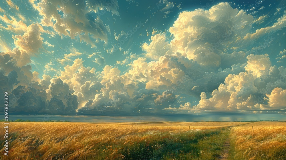 Storm clouds gathering over the prairie