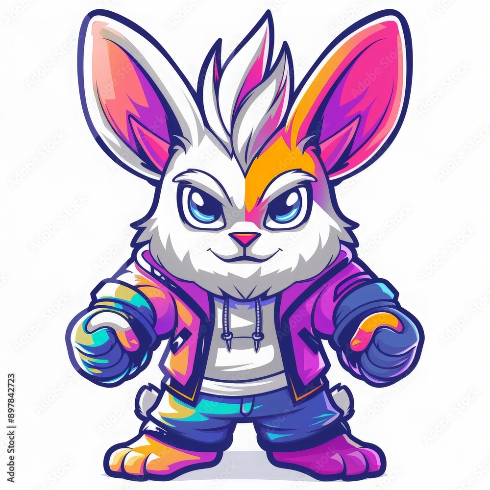 Cool Rabbit Mascot Cartoon Character Design Cool Rabbit Mascot Cartoon Character Design