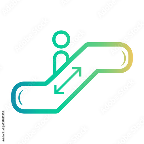 escalator Line Gradient Icon
