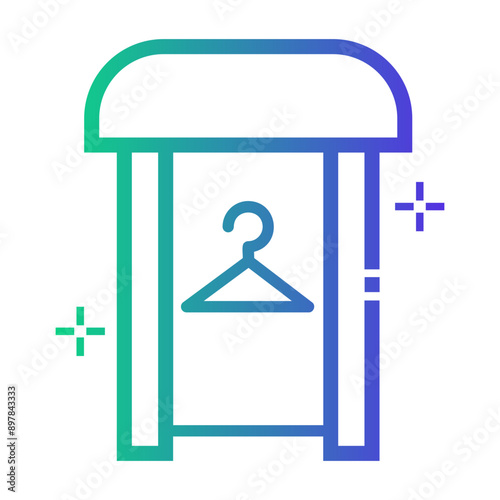 fitting room Line Gradient Icon
