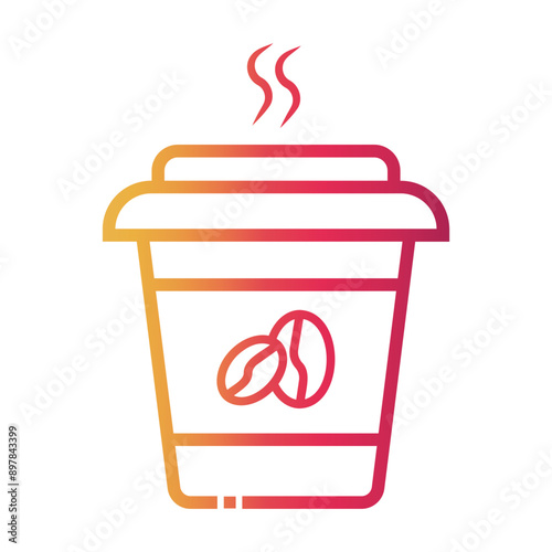coffee to go Line Gradient Icon