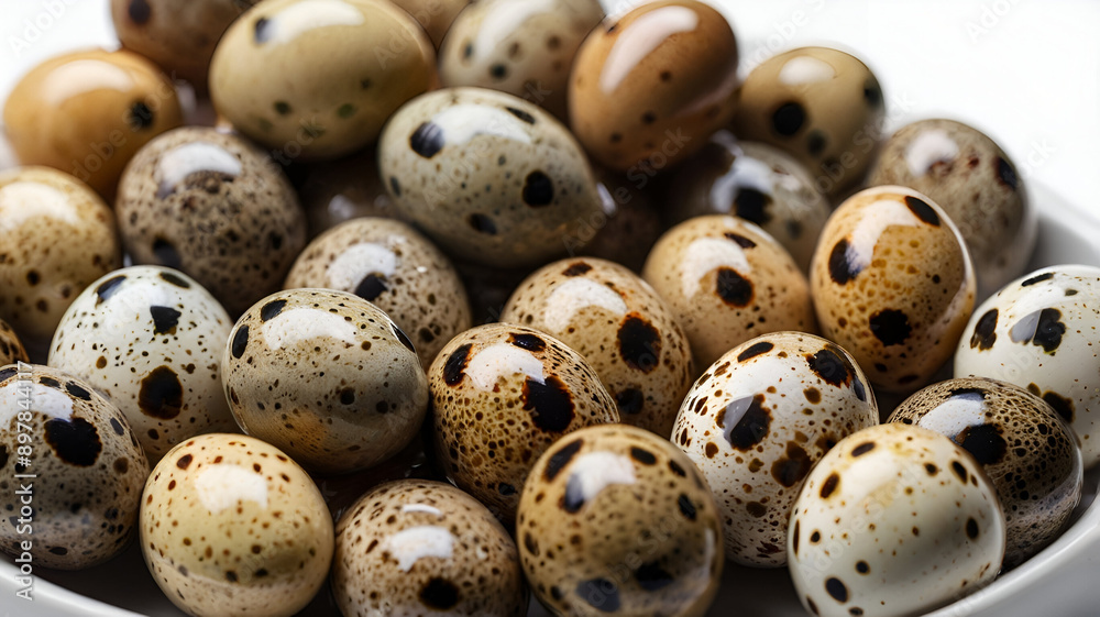 Quail Eggs isolated on white background, birds eggs Quail Eggs isolated on white background, birds eggs
